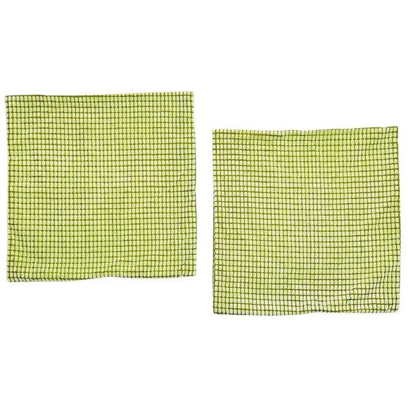 Two 20x20 Throw Pillow Cushion Cover MCM Atomic Green Velvet Textured Geometric - Picture 2 of 9